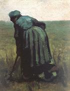 Vincent Van Gogh Peasant Woman Digging (nn04) china oil painting reproduction